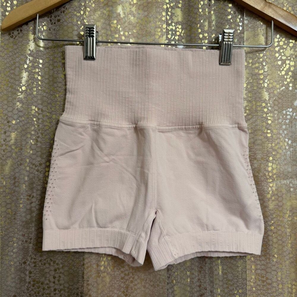 Free People Movement Good Karma Beige/Pink Athletic Shorts XS/S
